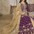 Purple color art silk embroidered anarkali salwar kameez