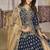 Navy blue color art silk embroidered anarkali salwar kameez