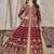 Maroon color art silk embroidered anarkali salwar kameez