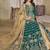Teal color art silk embroidered anarkali salwar kameez