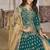Teal color art silk embroidered anarkali salwar kameez