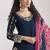 Embroidered chanderi silk navy blue mirror work salwar kameez