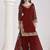 Embroidered chanderi silk maroon mirror work salwar kameez