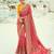 Rani pink embroidered georgette bandhej designer saree