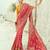 Rani pink embroidered georgette bandhej designer saree