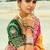 Mustard and rani pink embroidered georgette bandhej designer saree