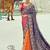 Multicolor embroidered georgette bandhej designer saree