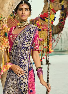 Multicolor embroidered faux georgette bandhej saree 2