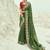 Green embroidered georgette bandhej designer saree