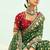 Green embroidered georgette bandhej designer saree