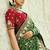 Green embroidered georgette bandhej designer saree