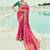 Rani pink embroidered georgette bandhej designer saree