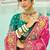 Rani pink embroidered georgette bandhej designer saree