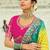 Multicolor embroidered georgette bandhej designer saree