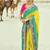 Multicolor embroidered georgette bandhej designer saree