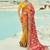 Multicolor embroidered georgette bandhej designer saree