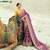 Purple embroidered georgette bandhej designer saree