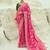 Rani pink embroidered georgette bandhej designer saree