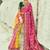 Multicolor embroidered georgette bandhej designer saree