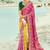 Multicolor embroidered georgette bandhej designer saree