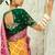 Multicolor embroidered georgette bandhej designer saree