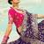 Violet embroidered georgette bandhej designer saree