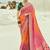 Multicolor embroidered georgette bandhej designer saree