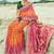 Multicolor embroidered georgette bandhej designer saree