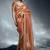 Orange tissue organza saree with moti, cutdana & sequins work