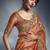 Orange tissue organza saree with moti, cutdana & sequins work