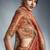 Orange tissue organza saree with moti, cutdana & sequins work