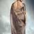 Light brown tissue organza saree with moti, cutdana & sequins work