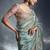 Light blue tissue organza saree with moti, cutdana & sequin khatli work