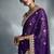 Purple tissue organza saree with moti, cutdana & sequin khatli work