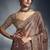 Dusty pink tissue organza saree with moti, cutdana & sequins khatli work