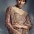 Dusty pink tissue organza saree with moti, cutdana & sequins khatli work