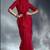 Red tissue organza saree with moti, cutdana & sequin work