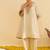 Ivory embroidered silk kurta set With Dupatta