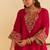 Hot pink embroidered silk kurta set With Dupatta