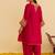Hot pink embroidered silk kurta set With Dupatta