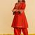Orange embroidered silk kurta set With Dupatta