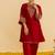 Red embroidered silk kurta set With Dupatta