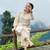Geometric Yoke Design Pure Cotton Kurta With Trousers