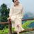 Geometric Yoke Design Pure Cotton Kurta With Trousers