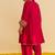 Hot pink embroidered silk kurta set With Dupatta