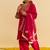 Hot pink embroidered silk kurta set With Dupatta