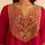 Hot pink embroidered silk kurta set With Dupatta