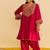 Hot pink embroidered silk kurta set With Dupatta