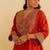 Orange embroidered silk kurta set With Dupatta