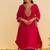 Hot pink embroidered silk kurta set With Dupatta